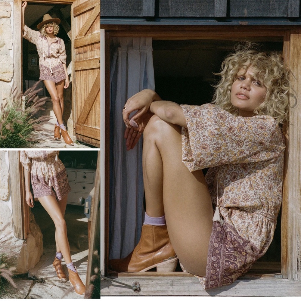 *Sold* Spell and the gypsy collective Sundown Romper in the color Spice